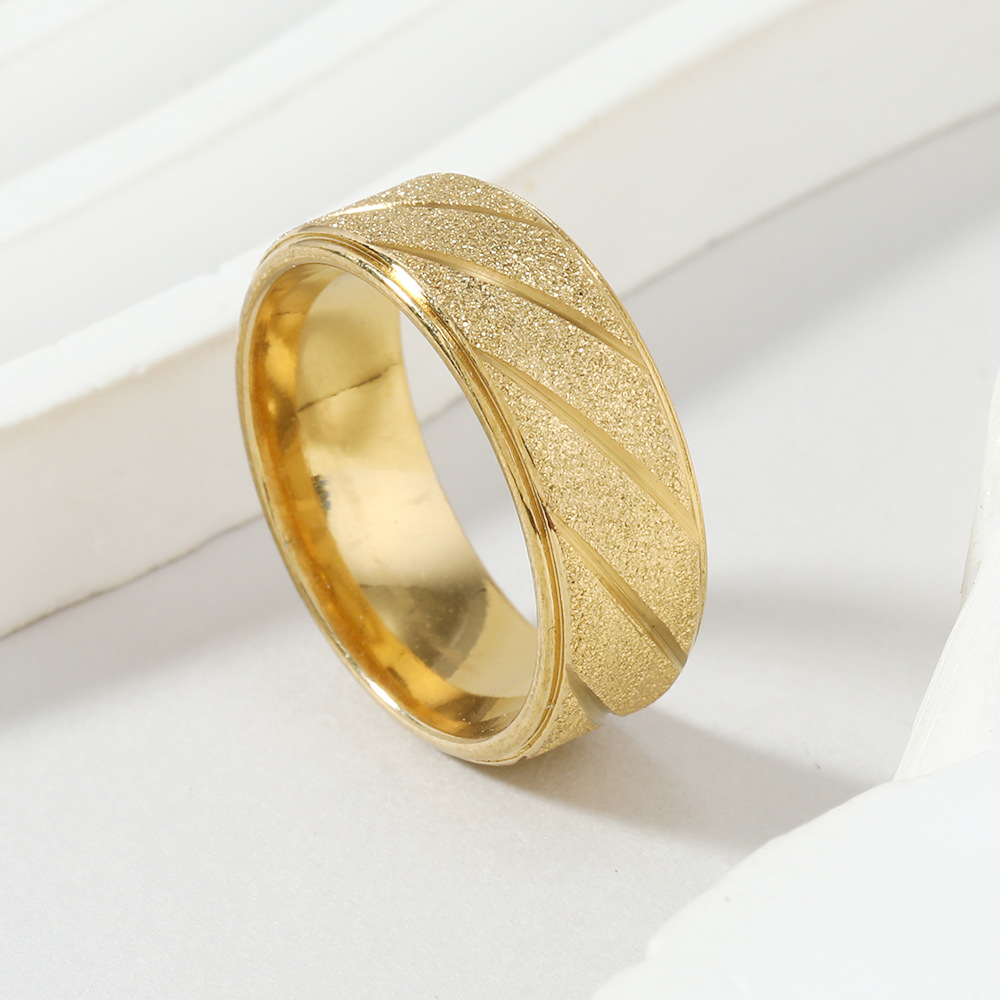 Anillo de acero inoxidable transfronterizo de Europa y Estados Unidos flor al por mayor anillo de acero de titanio esmaltado twill joyas de brazaletes de moda para hombres image 2