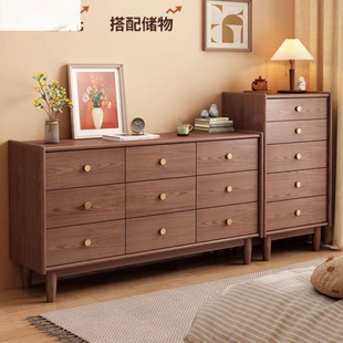 Solid Wood Bedroom Nine-Drawer Cabinet Room Storage Cabinet Simple Bedroom Bedside Cabinet Drawer Storage Cabinet Living Room Dining Room Drawer Cabinet