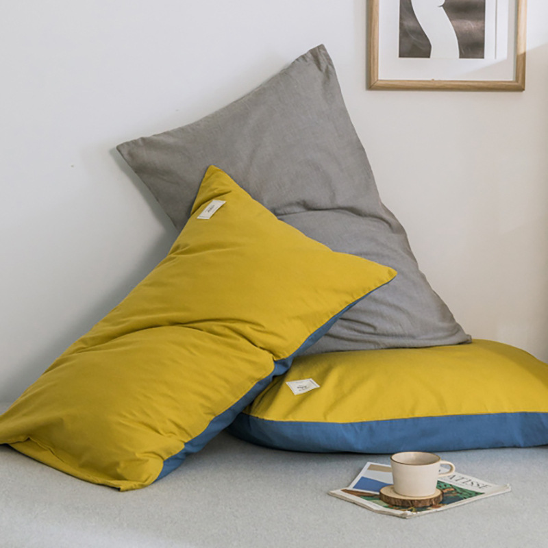 Funda de almohada de algodón ins, un par de fundas de almohada de algodón engrosadas para el hogar de celebridades de Internet, funda de núcleo de almohada individual, funda de forro interior