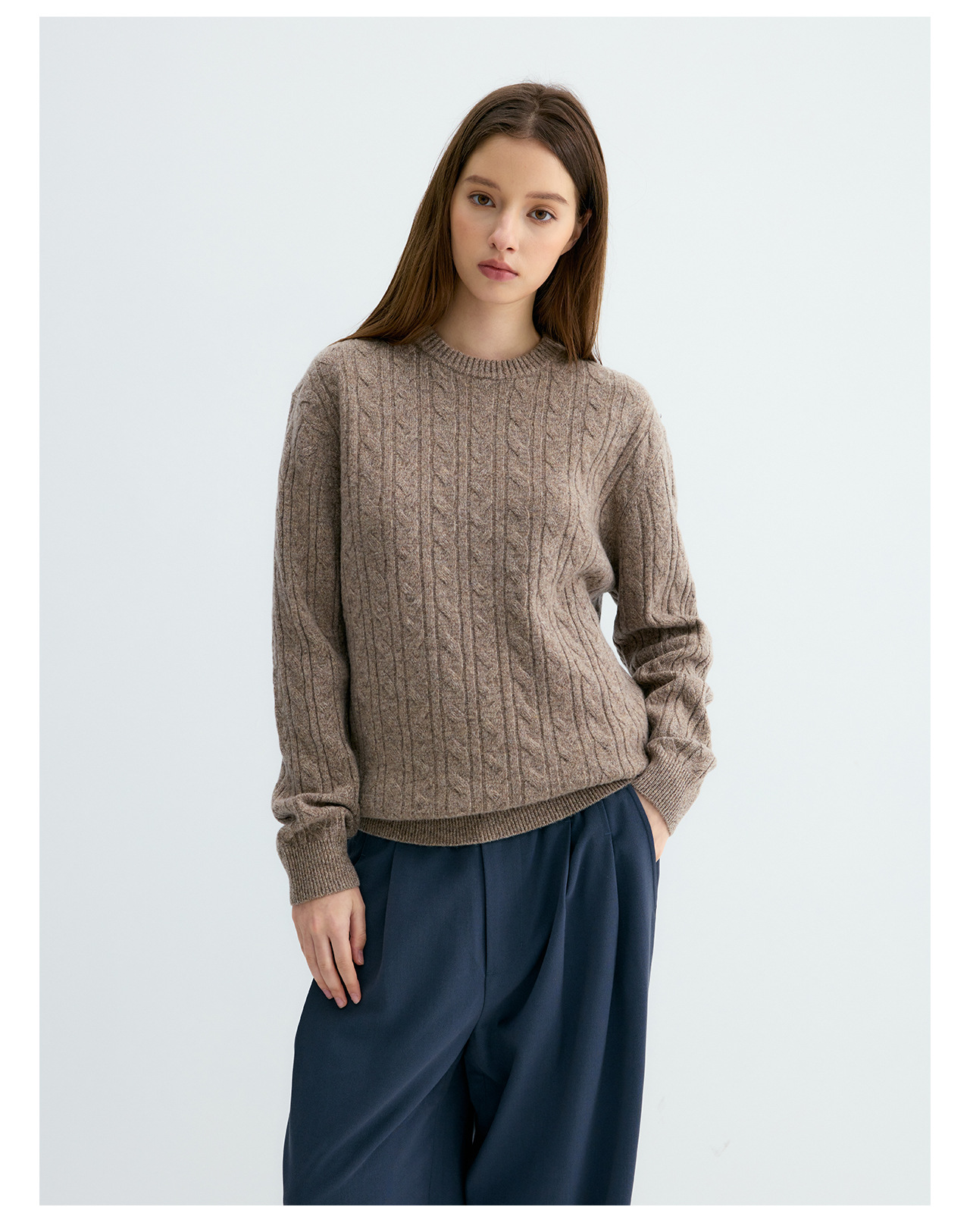 UNF Cable-Knit Crewneck Sweater