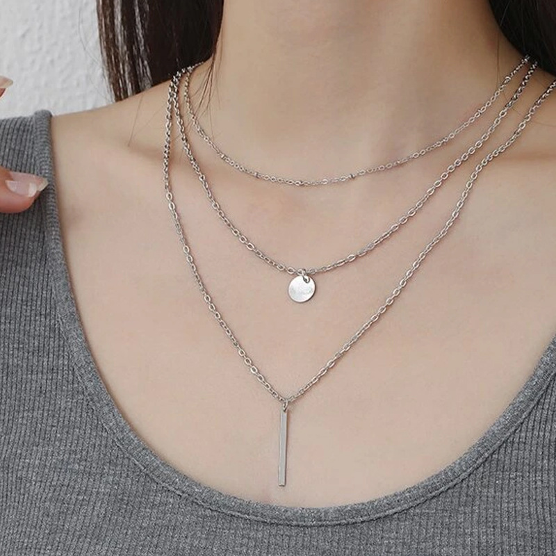 1 Piece Quantity Simple Style Round Alloy Plating Women's Layered Necklaces