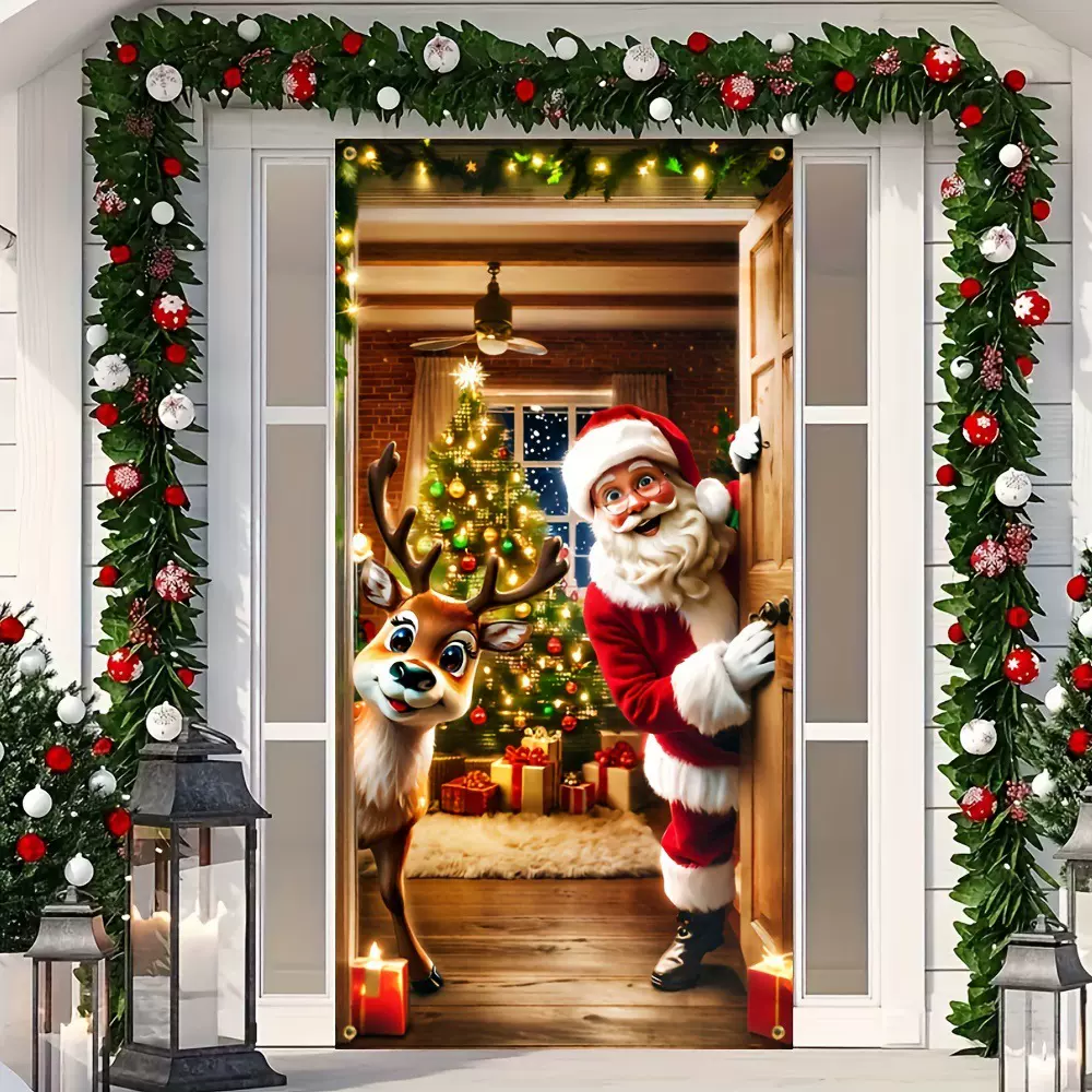 亚马逊热卖圣诞节门盖Christmas 2D Door Banner聚会派对装饰横幅