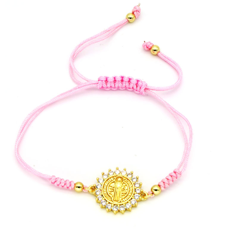 Fashion Round Copper Inlay Zircon Bracelets 1 Piece