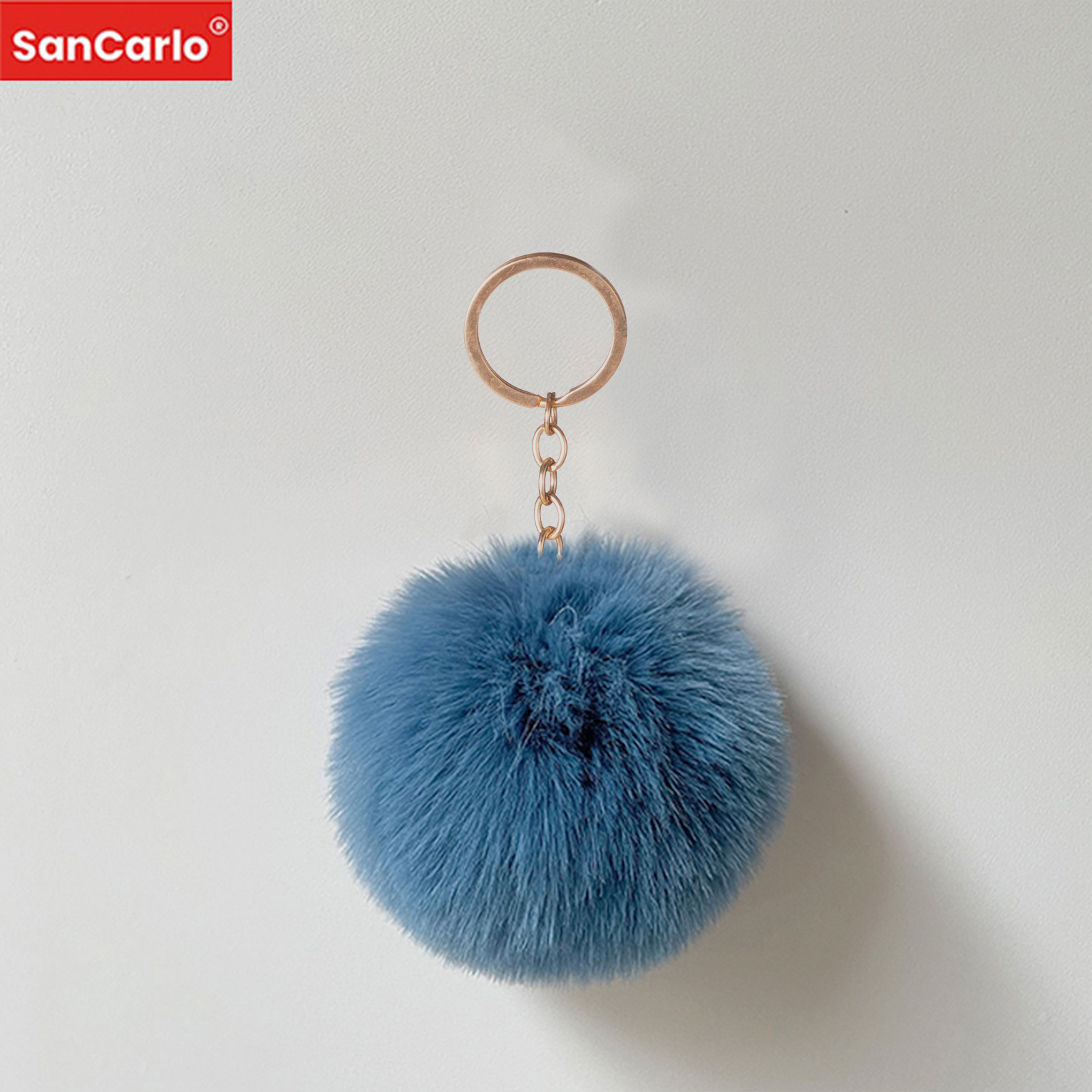 Elemento verde colgante cuerda llavero de peluche de piel artificial bolsa de lana corta colgante damas colgando bolsa accesorios al por mayor