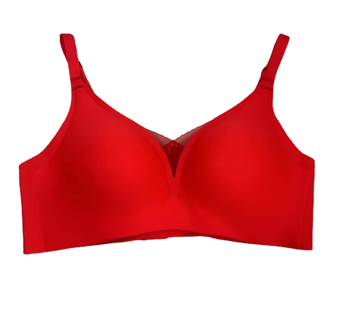 0021 simple brillante sin costura de una sola pieza taza de jalea delgada ropa interior de las mujeres soporte superior cómodo sujetador inalámbrico