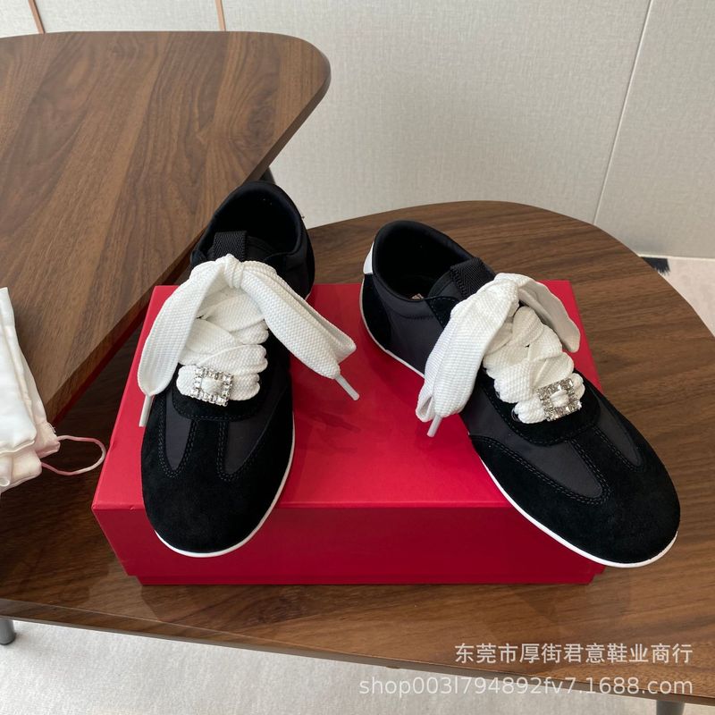 O磨合期~复古软底轻便休闲鞋系带防滑耐磨舒适德训鞋拼接百搭潮鞋|undefined