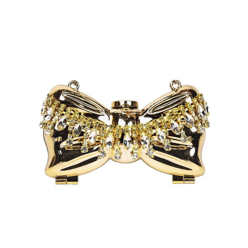 Nuevo mini bolso de cena con diamantes brillantes bolso de arco acrílico estilo de moda lápiz labial de hombro de mujer bolso de noche