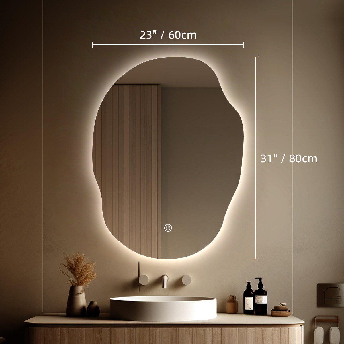 Comercio exterior papa forma especial inteligente led espejo de maquillaje colgante de pared dormitorio tocador espejo de baño pared colgante con luz Amazon
