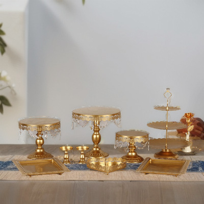 Estilo europeo de hierro soporte de la torta traje de decoración de la boda tienda de postres merienda soporte de cóctel accesorios de baile placa de la torta image 4