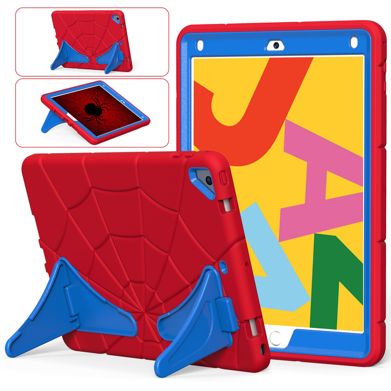 Applicable to Amazon Spider-Man iPad9.7 tablet Spider-Man children cartoon silicone bracket drop-resistant protective case