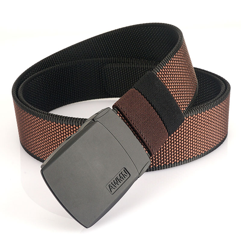 Nueva hebilla giratoria de dos colores de doble uso cinturón de nylon de lona para hombres y mujeres casual todo partido conveniente cambio pantalones cinturón