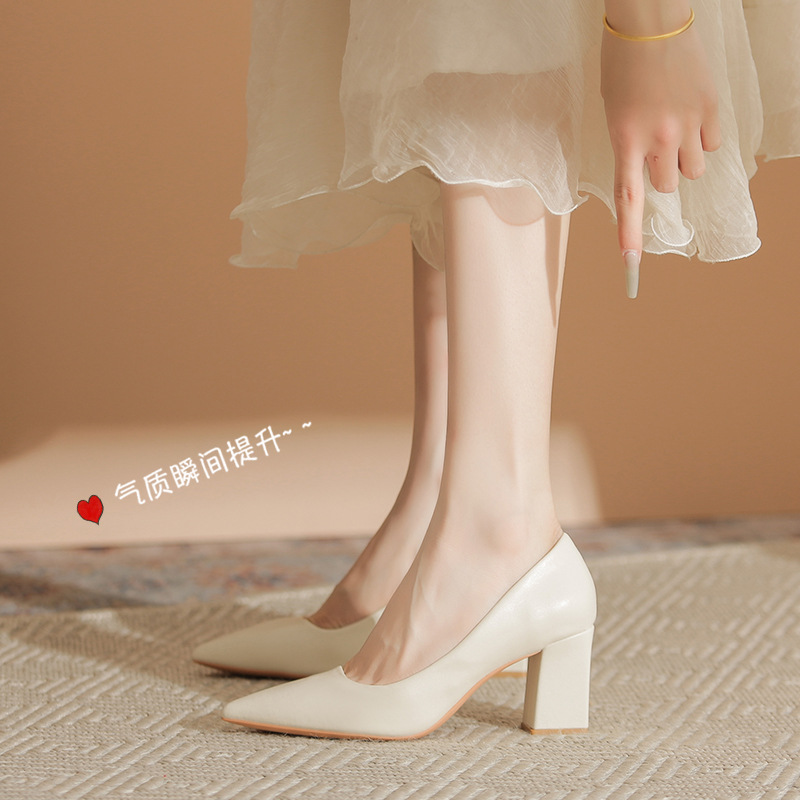 Beige summer elegant universal professional high heels for work and…