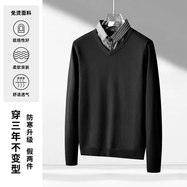 Black, V-neckline