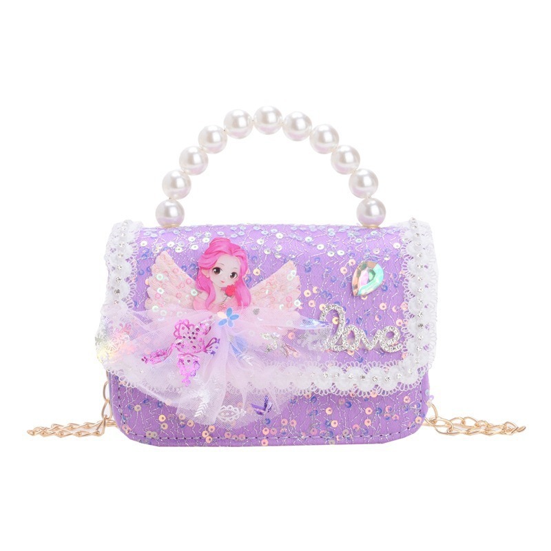 Nuevo bolso infantil, bolso de moda, bolso de princesa, bolso de niña encantador, bolso de cinturón, bolso de cadena para bebés