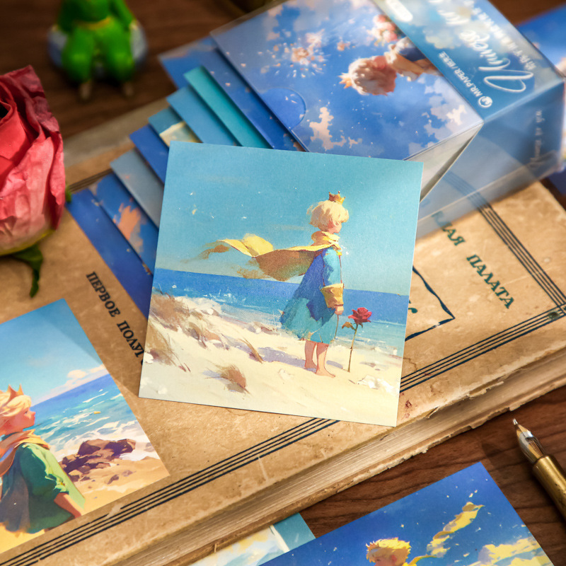 Mr. Paper Notes en caja para usted Serie del universo Tema de ilustración del principito Notas de estudiantes de gran capacidad