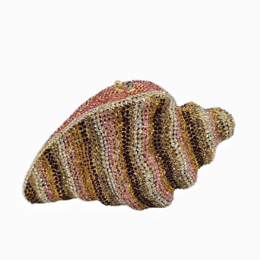 Shell Conch Rheinstone Bag conchas diamantes bolsas de cena bolsas de mano de diamantes bolsas de mujer oro