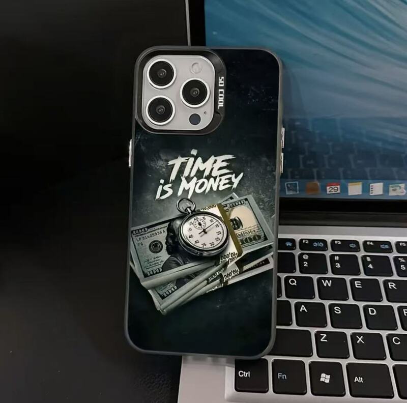 Time Is Money, Suitable for Iphone17 Mobile Phone Case Apple 16Promax/15 New Model 14Pro13 Europe and the United States