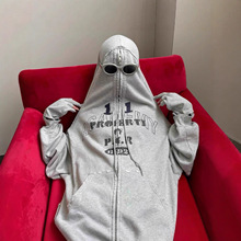 GRAILZ ProgectG/R剪裁设计连帽一体手套印花拉链卫衣男女同款潮