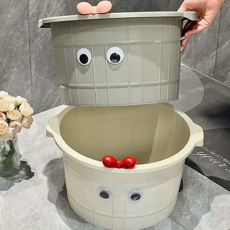 家用宿舍养生泡脚桶加厚深桶按摩足浴盆圆形泡脚盆塑料保温洗脚盆