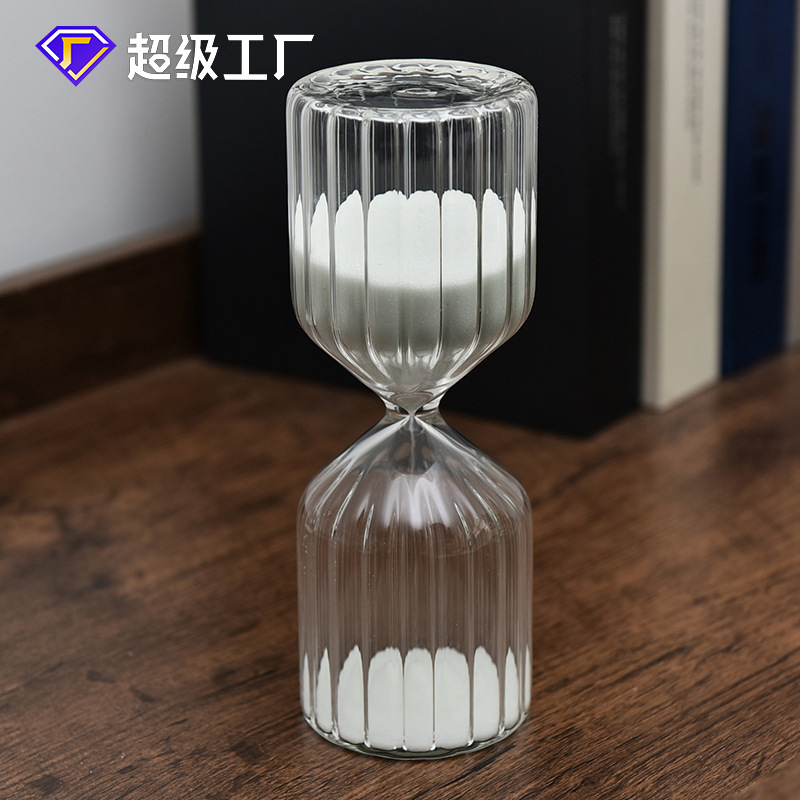 Creativo 30 minutos rayas verticales reloj de arena regalo de cumpleaños decoración tiempo reloj de arena pequeño regalo decoración del hogar Decoración