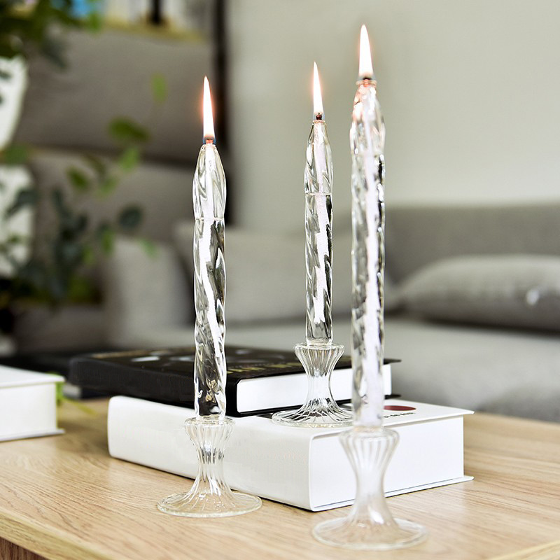 FUENTE directo de fábrica creativa de cristal transparente candelabro de cristal lámpara de aceite Europea creativa decoración del hogar