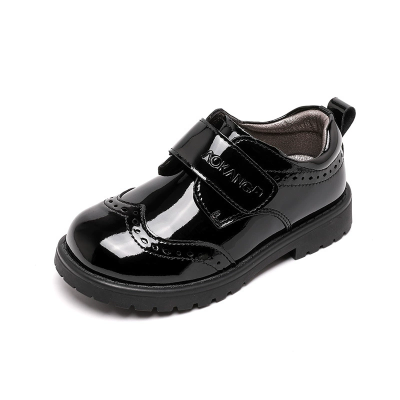 Детская обувь, кожаные туфли для мальчиков, маленькие черные детские туфли, мягкая подошва из натуральной кожи, средние и большие черные туфли для мальчиков на плоской подошве, обувь для выступлений, дропшиппинг