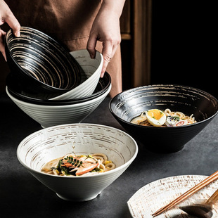Japanese Ramen Bowl, Soup Noodle Bowl, Instant Noodle Bowl, Beef Noodle Bowl, Spicy Hot Pot Large Bowl, Household Commercial Salad Bowl