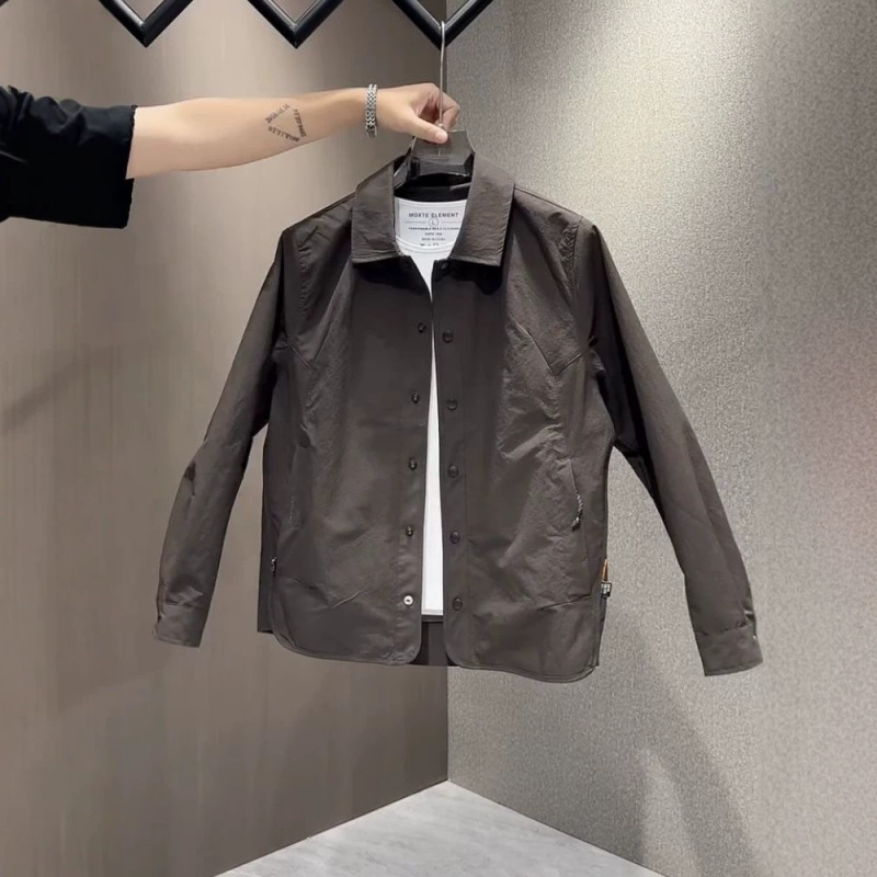 Autumn Men's Lapel Cardigan Jacket 2026 New Fashion Versatile Casual Youth Solid Color Simple Elegant Outerwear