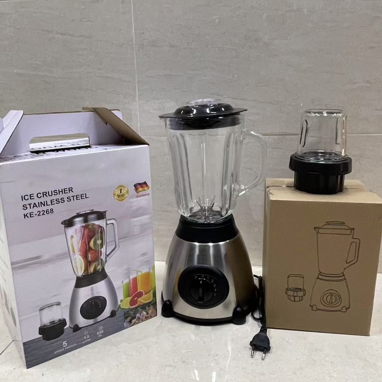 Foreign trade, European and British standard dual-cup blender, multifunctional household blender, ice crusher, fruit juicer, PC blender