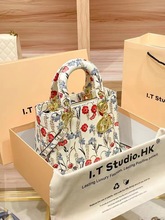 香港专柜真皮戴妃包包女2023夏季手提包今年流行斜挎包水桶包