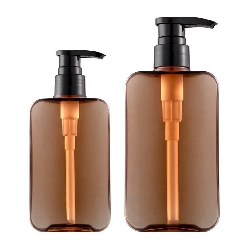 スポット200ml 300ml petg琥珀色の角平瓶半透茶色シャンプー入浴剤分注空瓶|undefined
