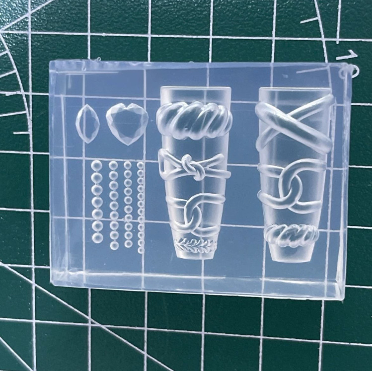 Molde de manicura amor arco en relieve flor ornamentos molde abrasivo alta permeabilidad estereoscópica DIY decoración molde de silicona