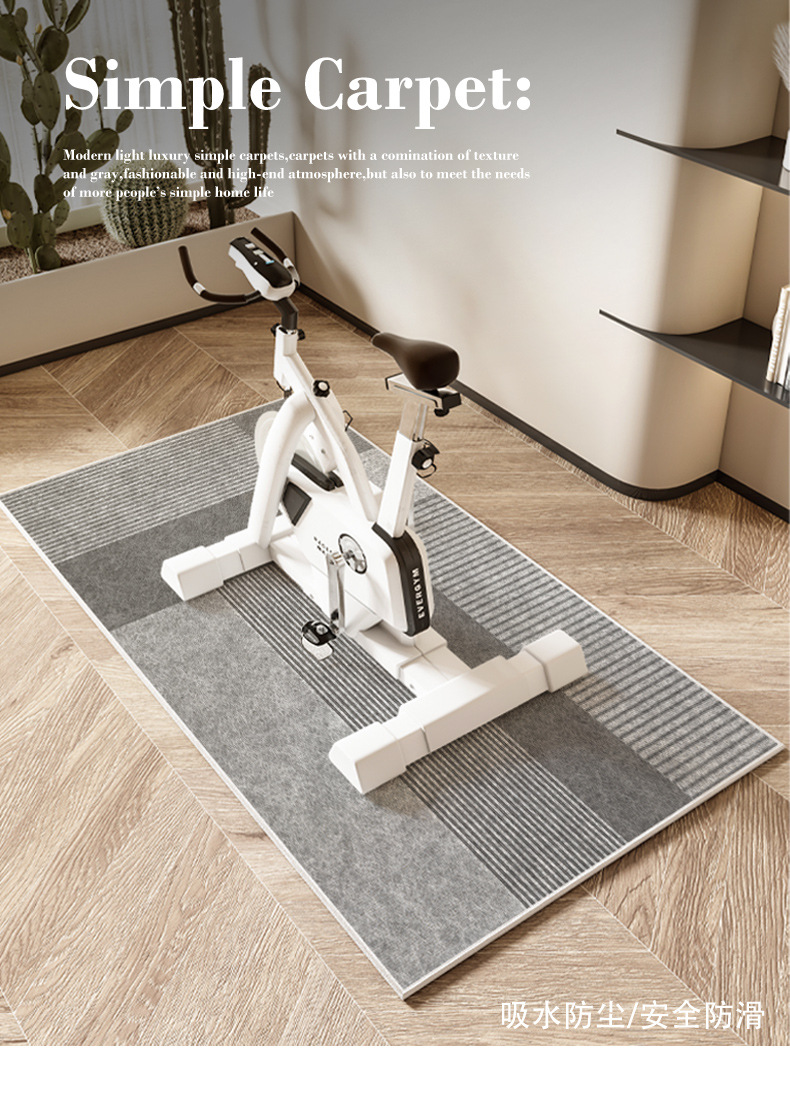 Gym Spinning Bicycle Quiet Shock Absorbing Anti-Slip Mat Household Simple Bedroom Bedside Blanket Washable Balcony Bay Window Mat