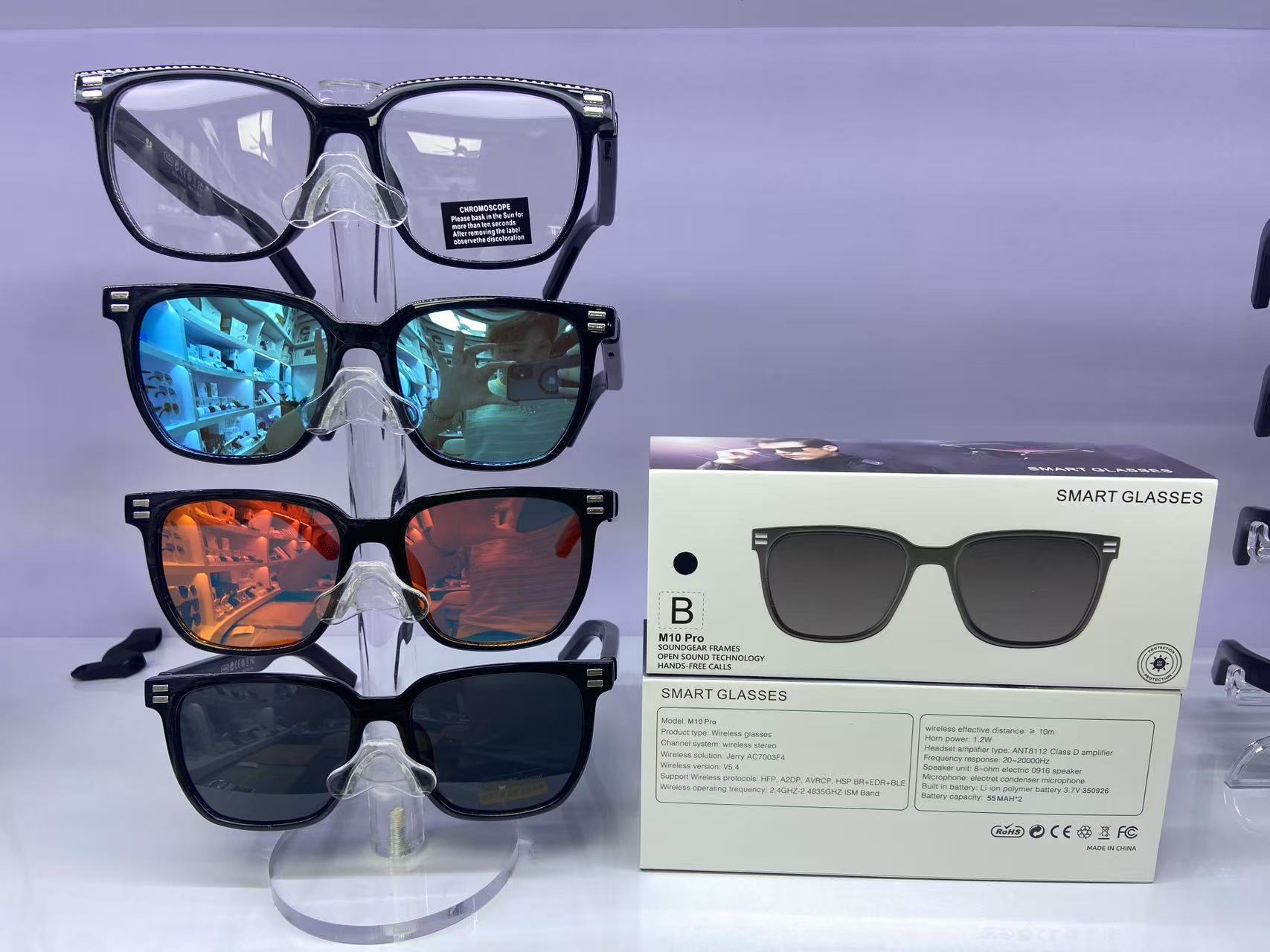 Gafas de sol inteligentes con traductor ia audio bluetooth_voghion.com