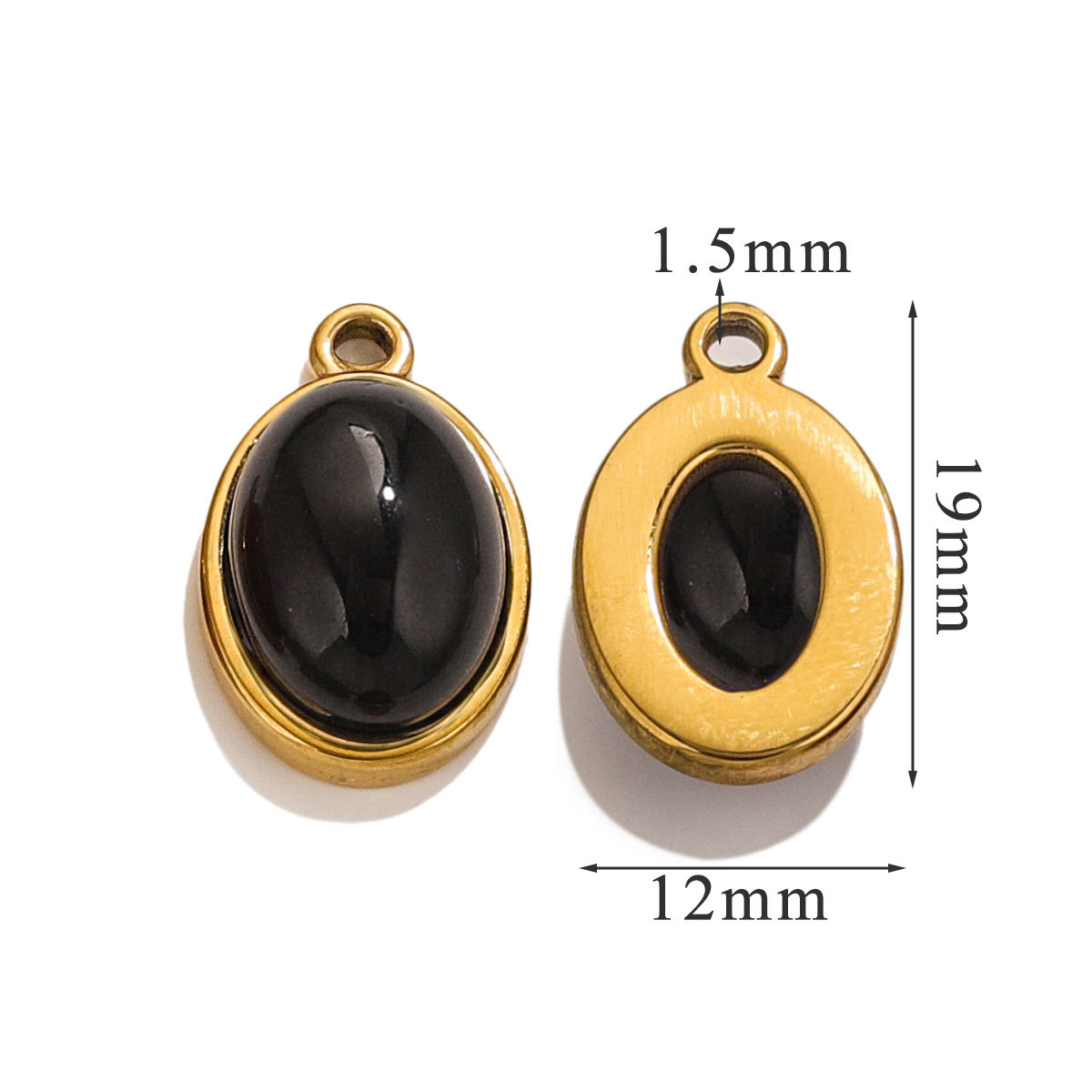 DIY accesorios de joyería de acero inoxidable piedra natural elíptica pequeña colgante pendientes pulseras collares materiales hechos a mano al por mayor