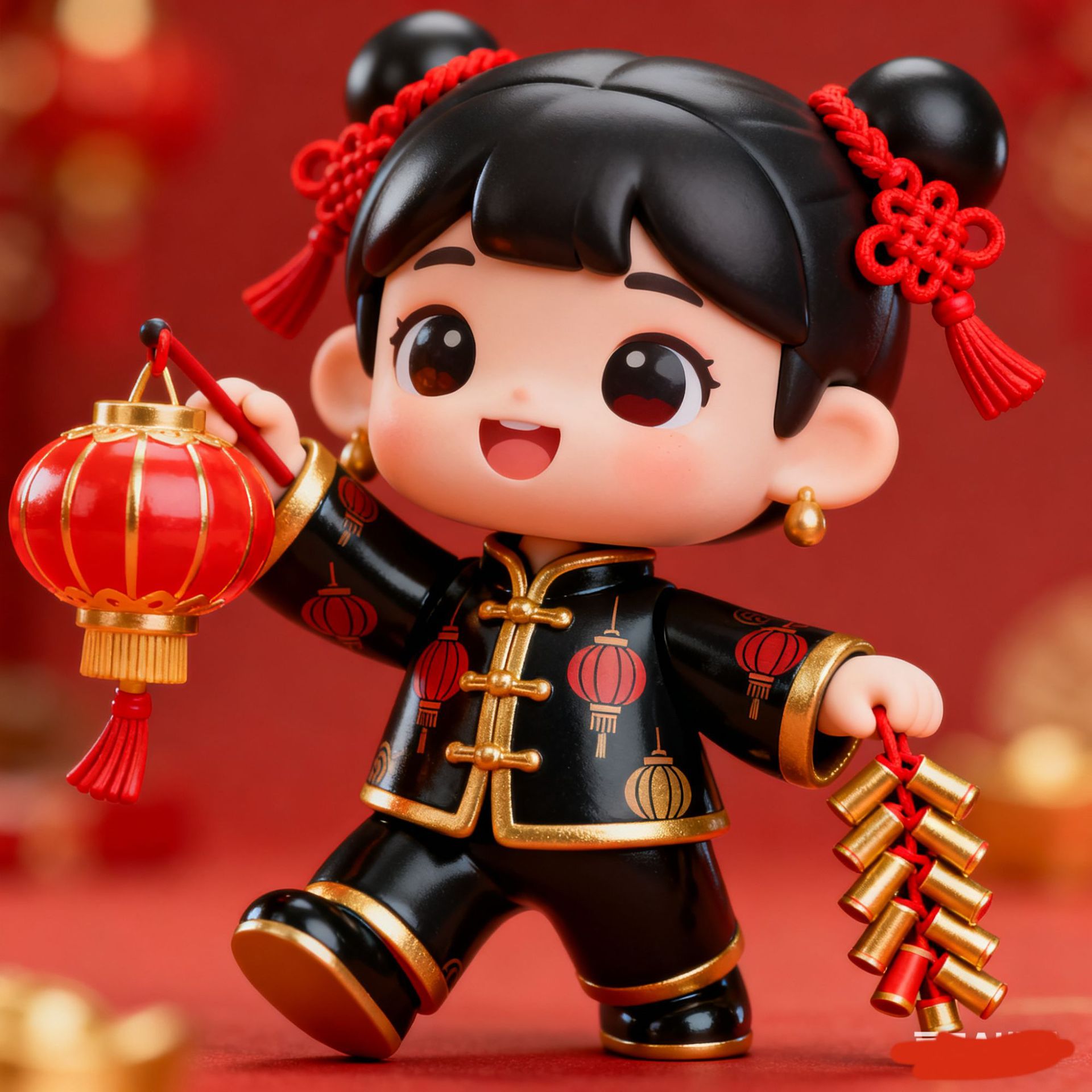 迎新卡通福娃雕塑泡沫彩绘公园商场校园吉祥物卡通人物玻璃钢雕塑