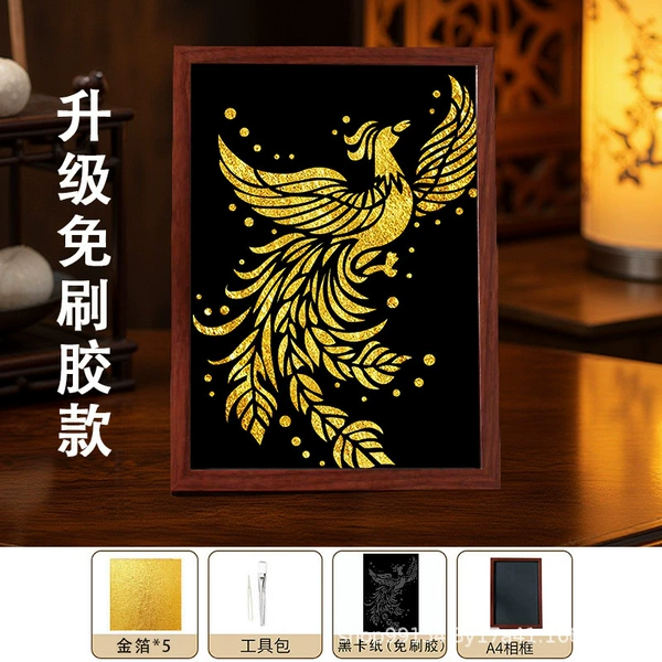 Phoenix-gold foil painting