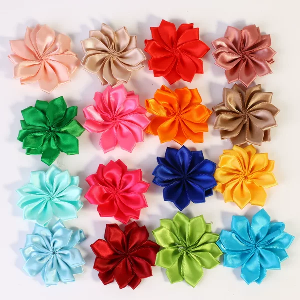 5cm polyester 12-point flower ribbon, hand-sewn floral accessories, DIY headwear, shoe and hat accessories, clothing accessories, in stock