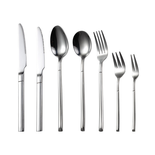Aion 304 stainless steel cutlery, forks, spoons, Western tableware, multi-specification knight mirror polished square handles, company gifts
