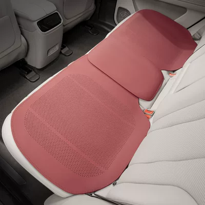 seat cushion made of perforated Nappa Four Seasons Pad - rear-seat-cushion-volcano-red-ultra-thin-breathable-model-ultra-thin-and-breathable