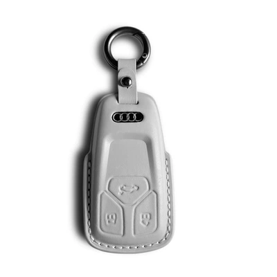 Car key bag Genuine Leather A4L A7L - audi-model-a-elephant-gray-cover-round-buckle