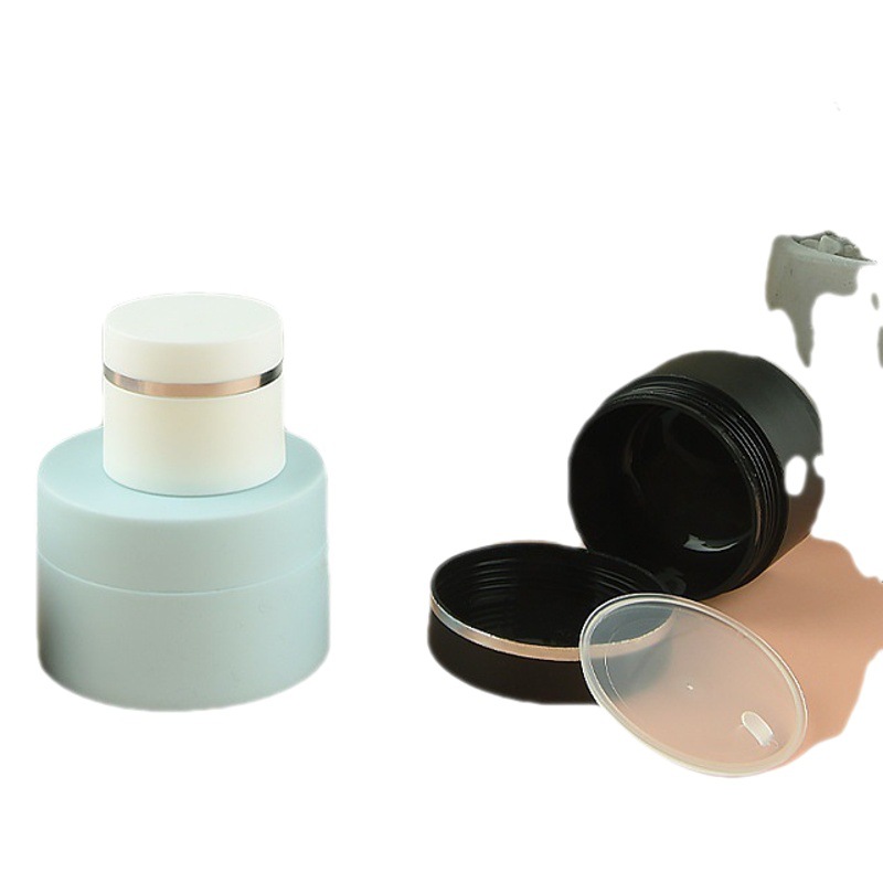 Botella de crema de doble capa de borde de plata 3G 10 15 2030g50PP caja de máscara de loción cosmética de sub-embalaje de plástico esmerilado