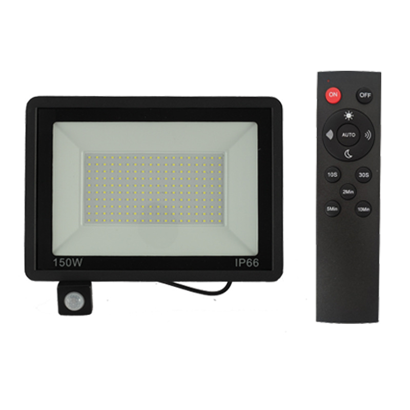 Reflector LED con control remoto, luz de 50W/100W, intensidad ajustable, ideal para exteriores y patios