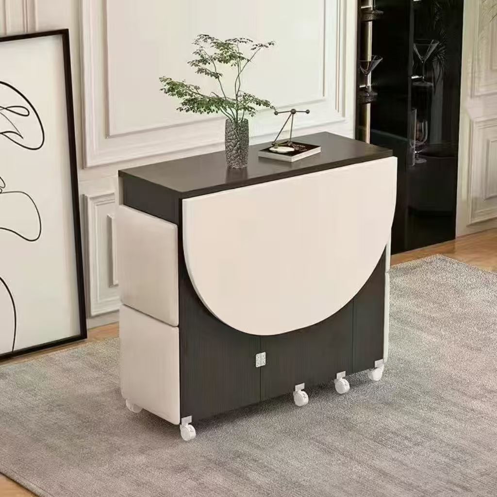Mesa de comedor plegable doméstica móvil retráctil rectangular simple mesas y sillas multifuncionales de tipo pequeño mesas de comedor combinadas