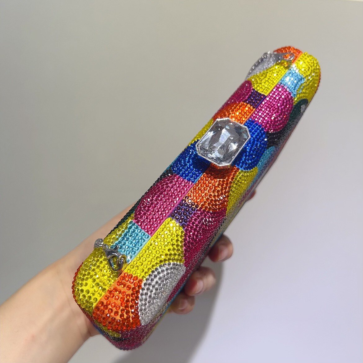 Túi clutch nữ đính đá dạ hội hình bong bóng cầu vồng — Bong bóng cầu vồng, Tùy chỉnh màu sắc khác/300 đơn hàng tối thiểu chi tiết 6