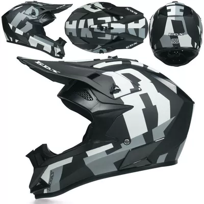 mountain bike riding Motosiklet kaskı (dəbilqə) - black-and-white-innovation-goggles-gloves-mask-s
