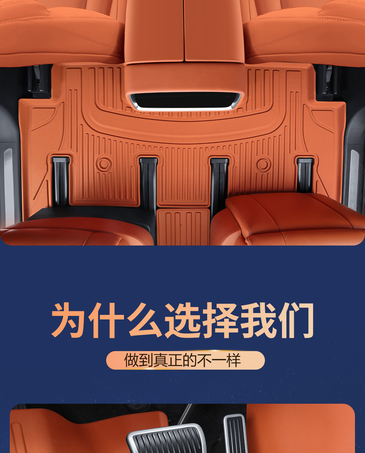Car floor mats for AITO M9, TPE, double layer