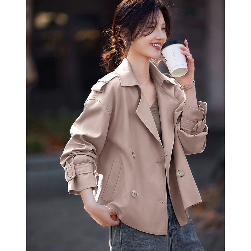 XWI欣未时尚通勤短款风衣外套女2025秋季新款休闲简约设计感上衣|undefined