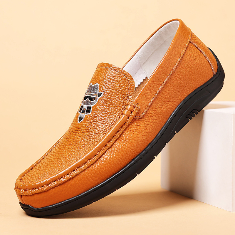 Mocasines de primera capa de piel de vaca para hombre zapatos de cuero casuales de cuero para hombre mocasines de hombre zapatos de hombre nuevos zapatos de una sola capa