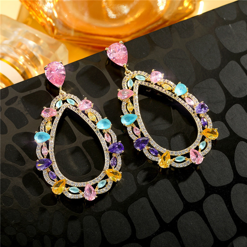 Boucles D&#39;oreilles Zircon Colorées display picture 5